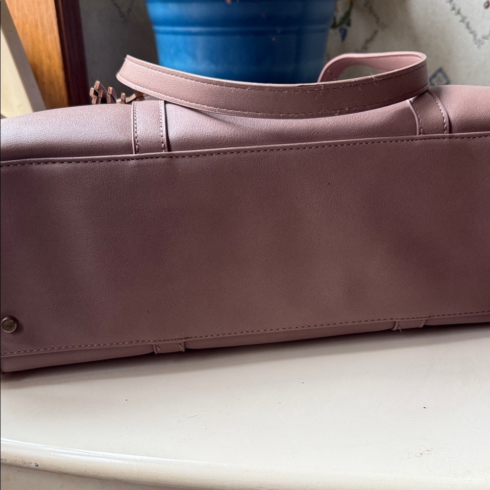 ECOSUSI Elegant Pink Beige Women's Tote Bag Vegan Leather - Picture 8 of 12
